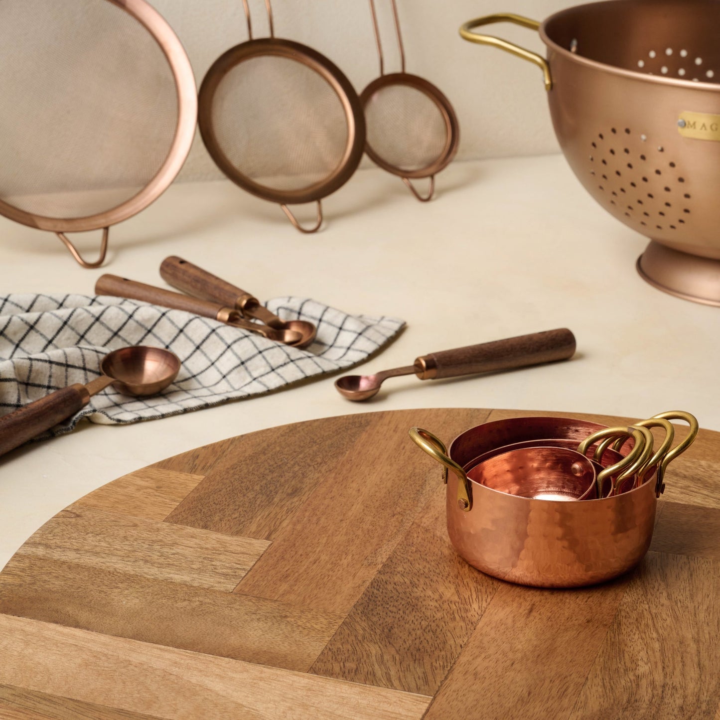 Copper Sieves Set of 3