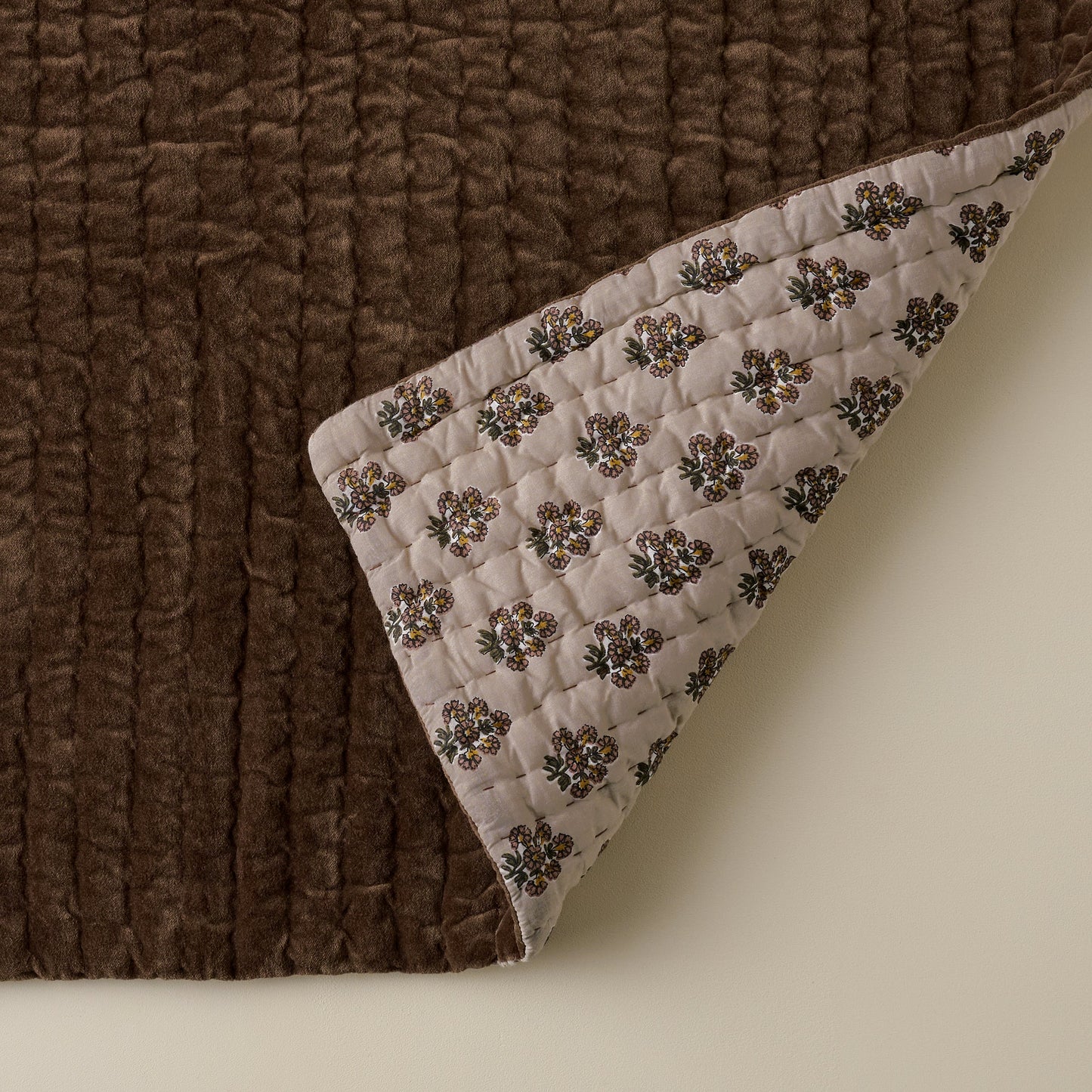 Cedar Audrey Velvet Block Print Quilt + Sham Set (King)