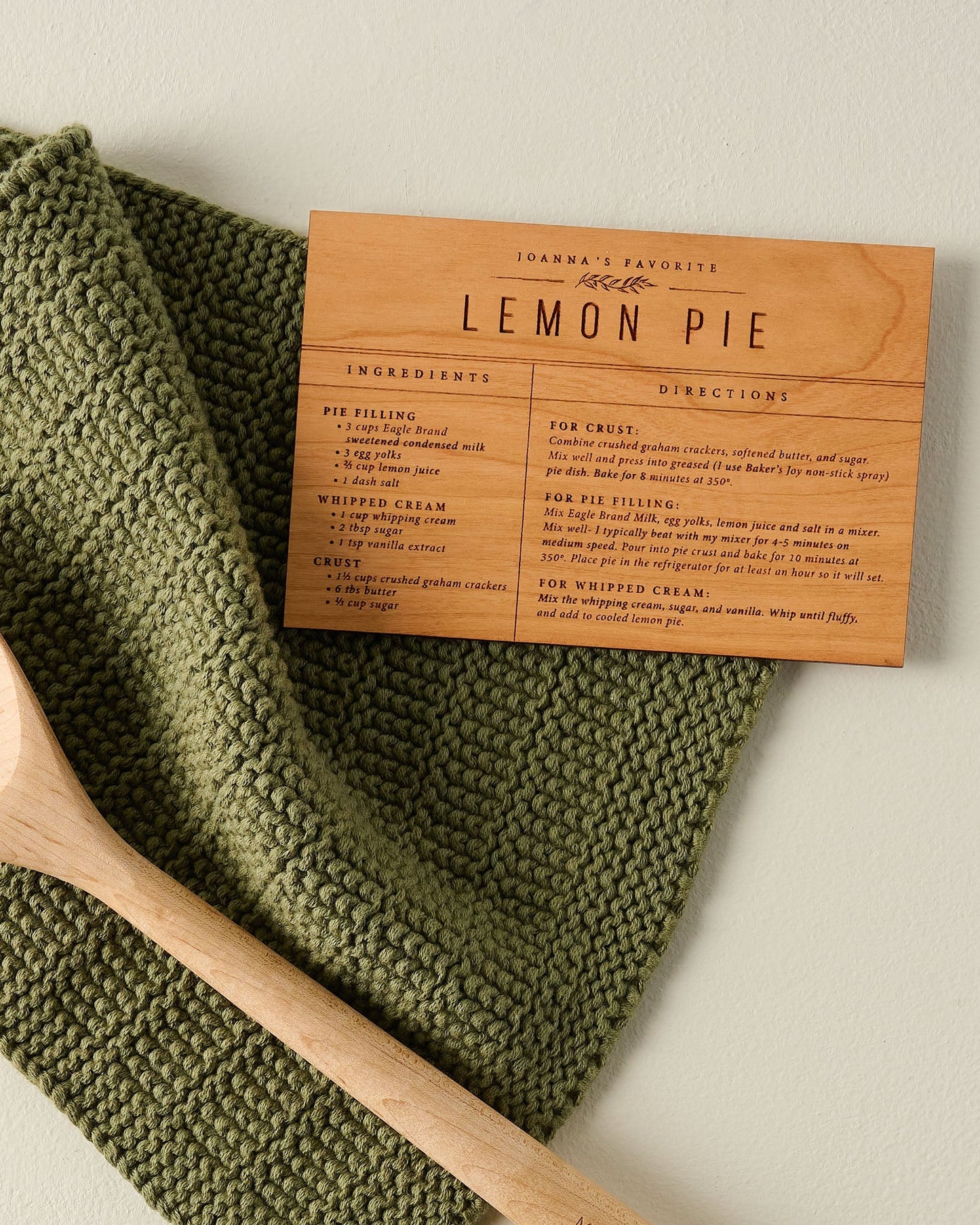 Wooden Recipe Card