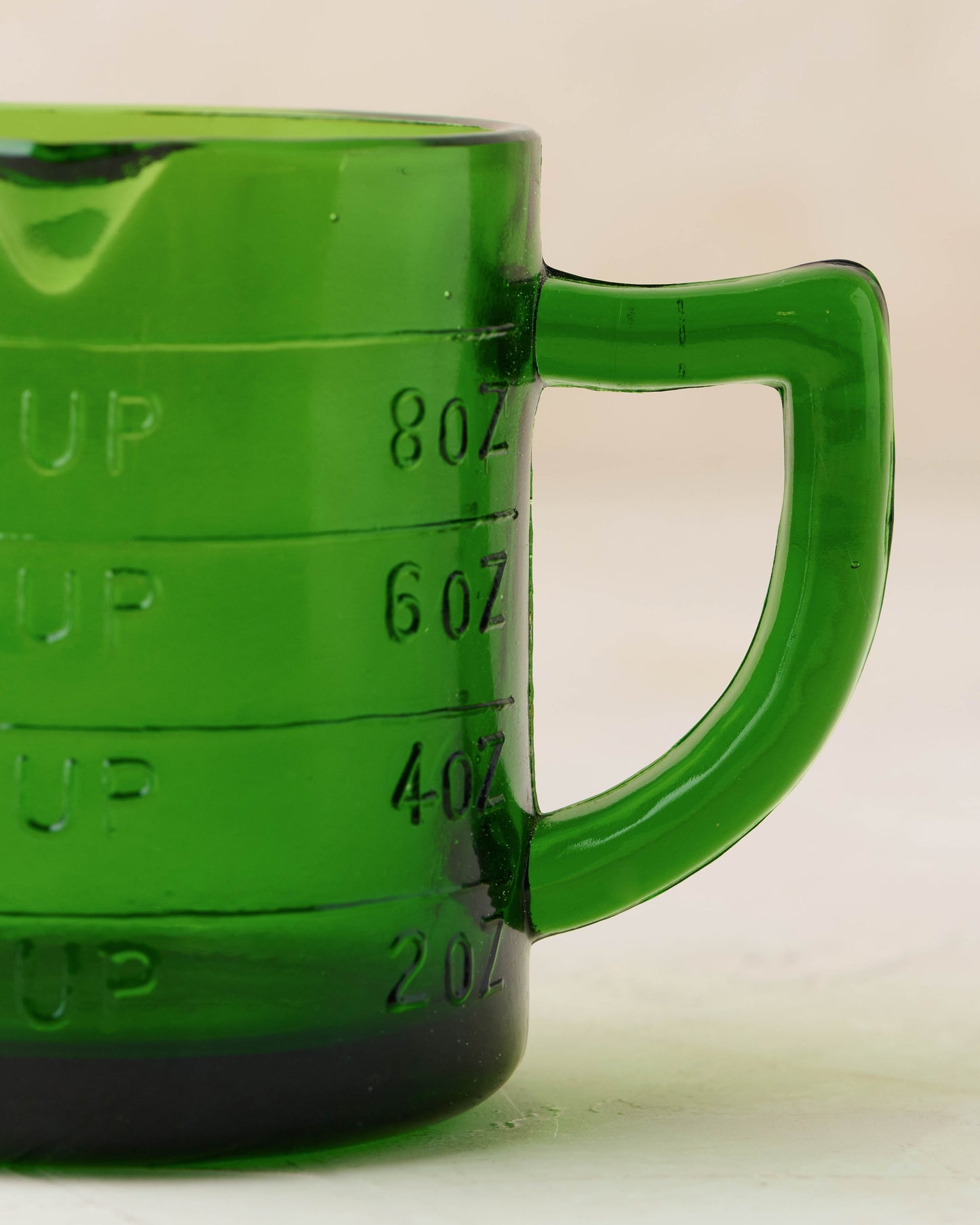 Green Glass One Cup Measuring Cup