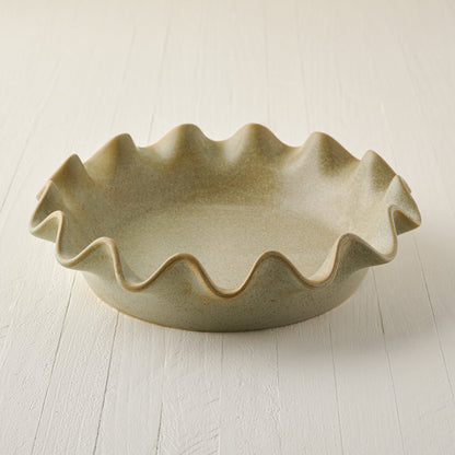 Loden Green Scalloped Pie Dish