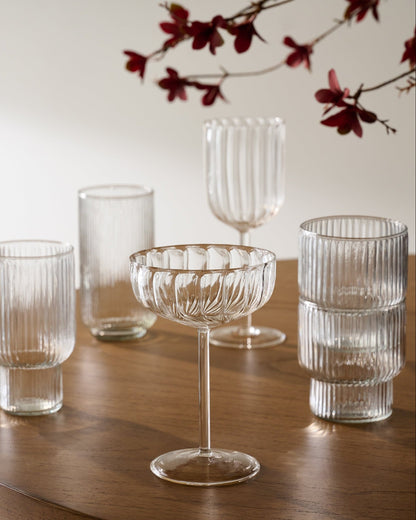 Atlas Ribbed Stacking Glass Tumbler