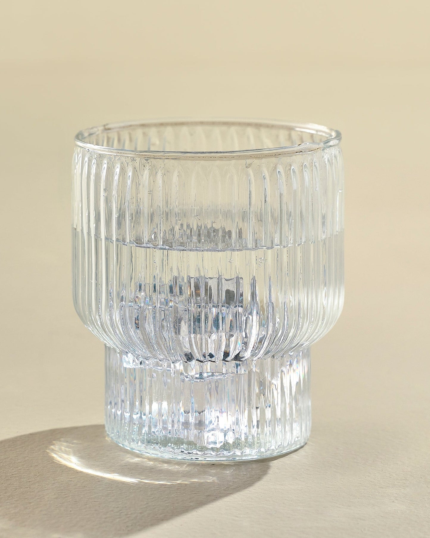 Atlas Ribbed Stacking Glass Tumbler