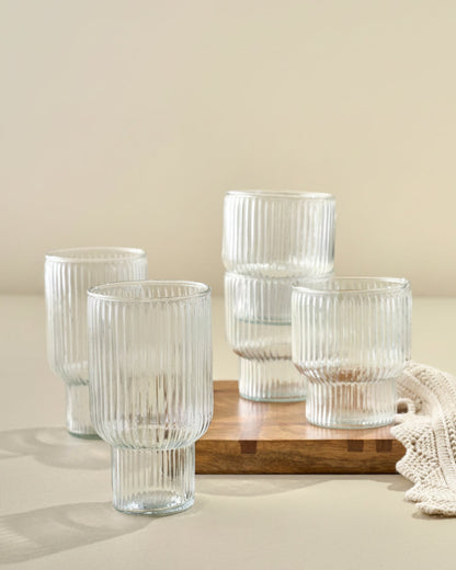 Atlas Ribbed Stacking Glass Tumbler