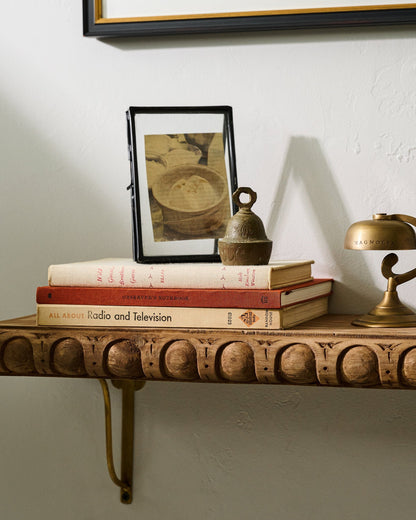 Griffin Hand Carved Wood Shelf