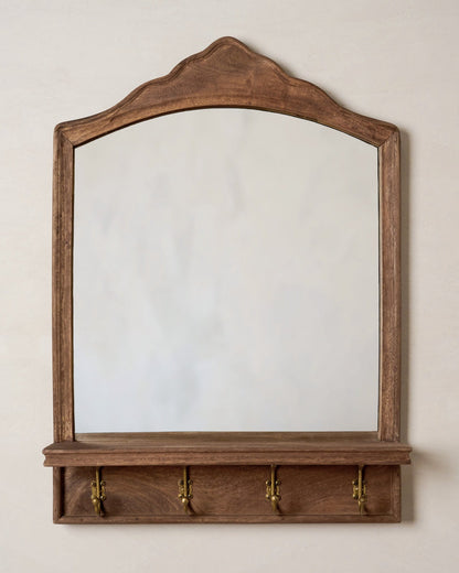 James Mirror with Hooks and Shelf