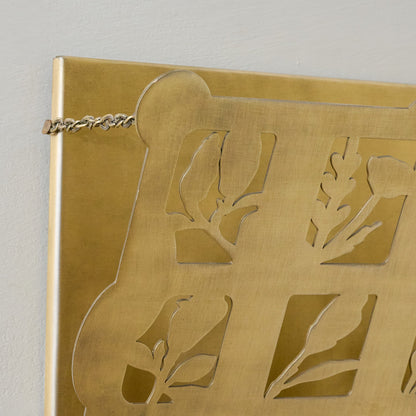 Shadow Floral Brass Wall Pocket