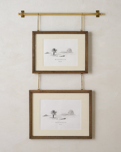 Colleen Wood and Brass Rail Double Picture Frame