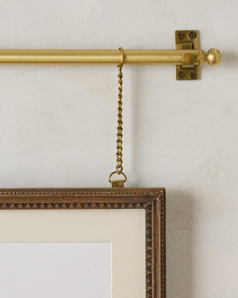 Colleen Wood and Brass Rail Double Picture Frame