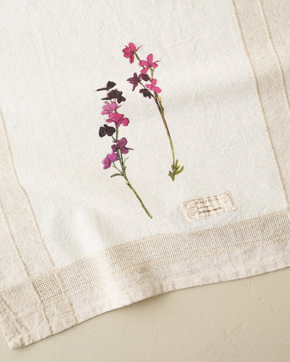 Magnolia Larkspur Garden Tea Towel