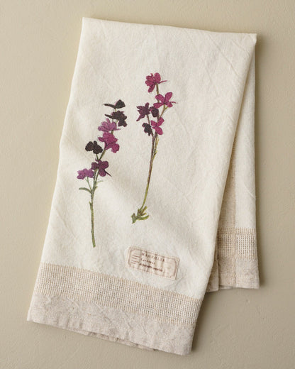 Magnolia Larkspur Garden Tea Towel