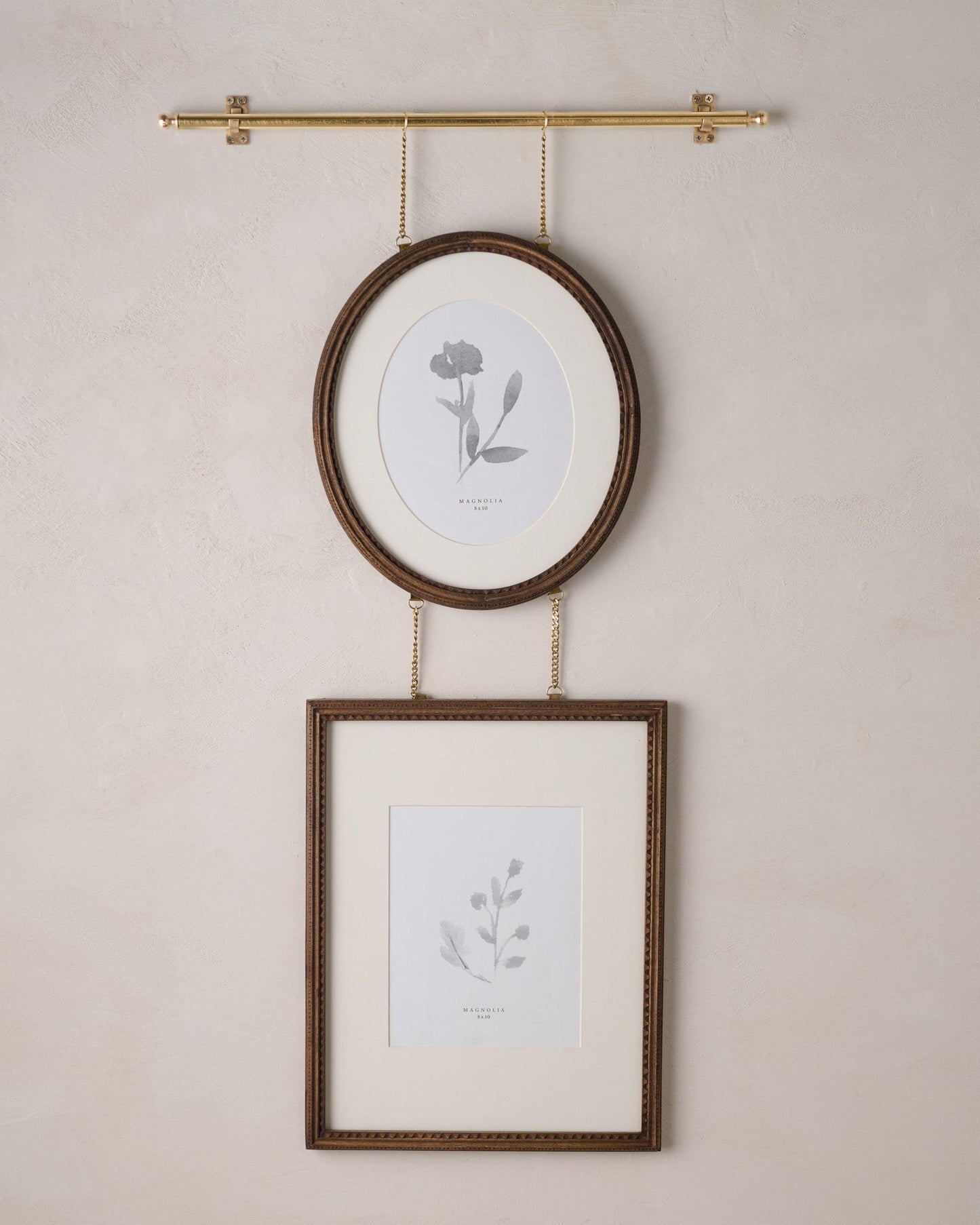 Colleen Wood and Brass Rail Multi Picture Frame