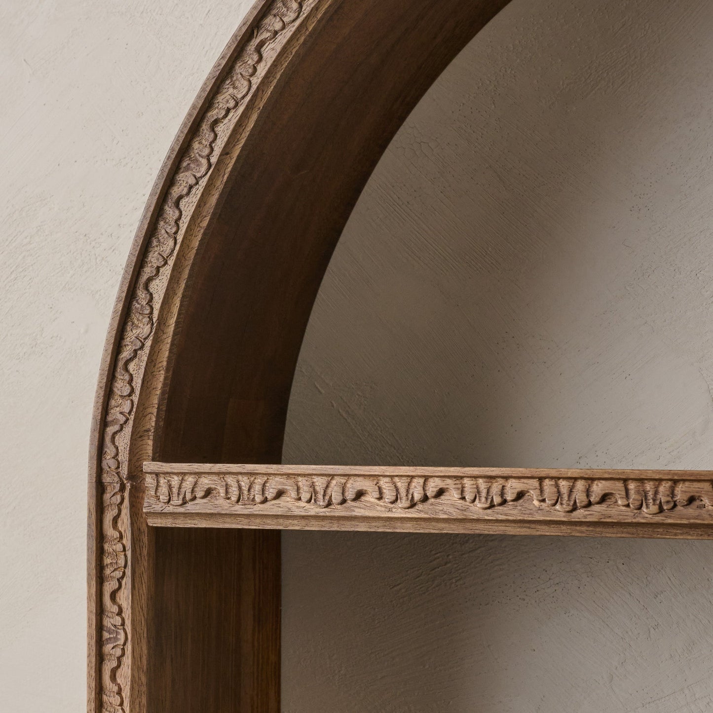 Hand Carved Wooden Archer Shelf