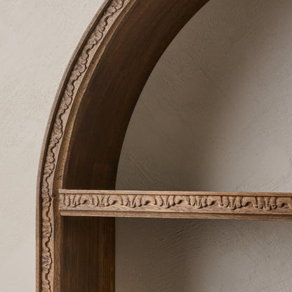 Hand Carved Wooden Archer Shelf