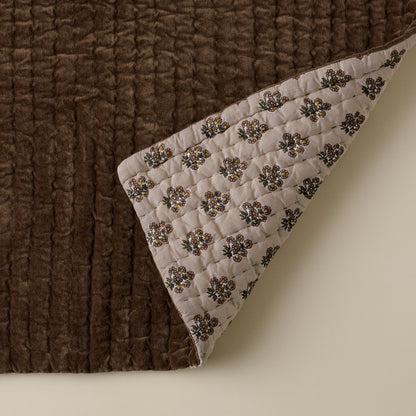 Cedar Audrey Velvet Block Print Quilt + Sham Set (King)
