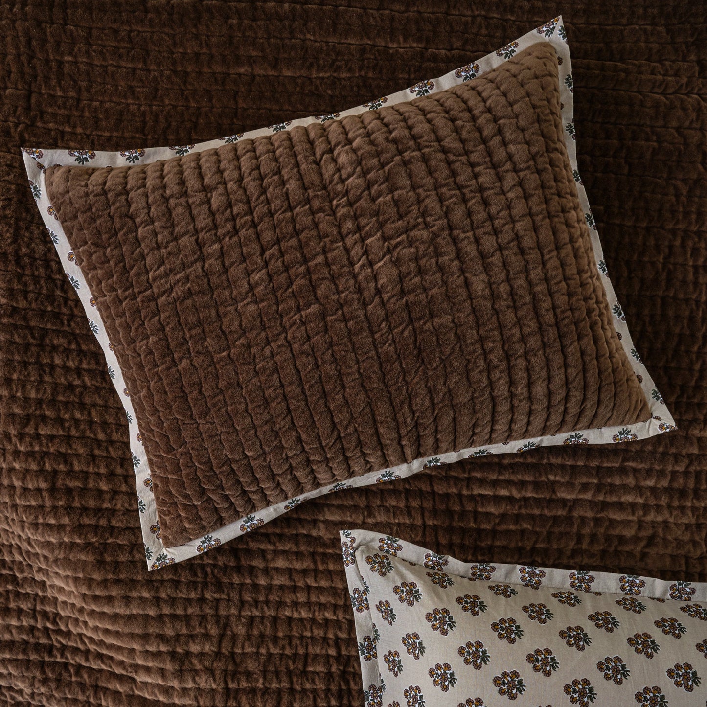 Cedar Audrey Velvet Block Print Quilt + Sham Set (King)