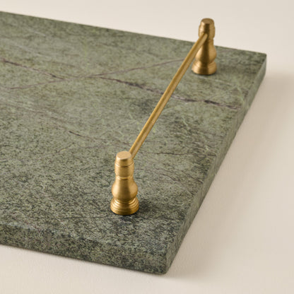 Forest Marble + Brass Serving Tray