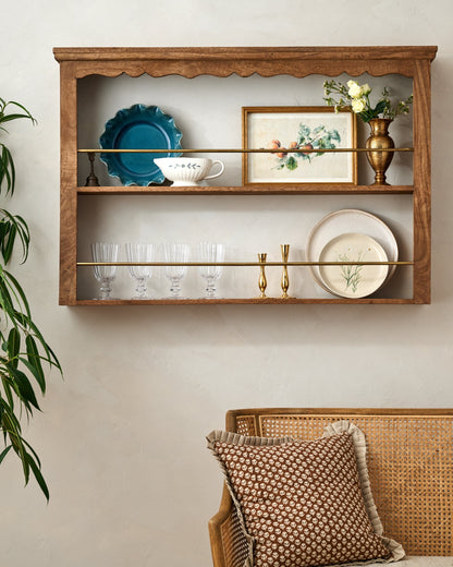 Jolene Wood and Brass Display Shelf