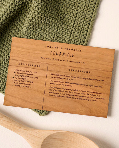 Wooden Recipe Card