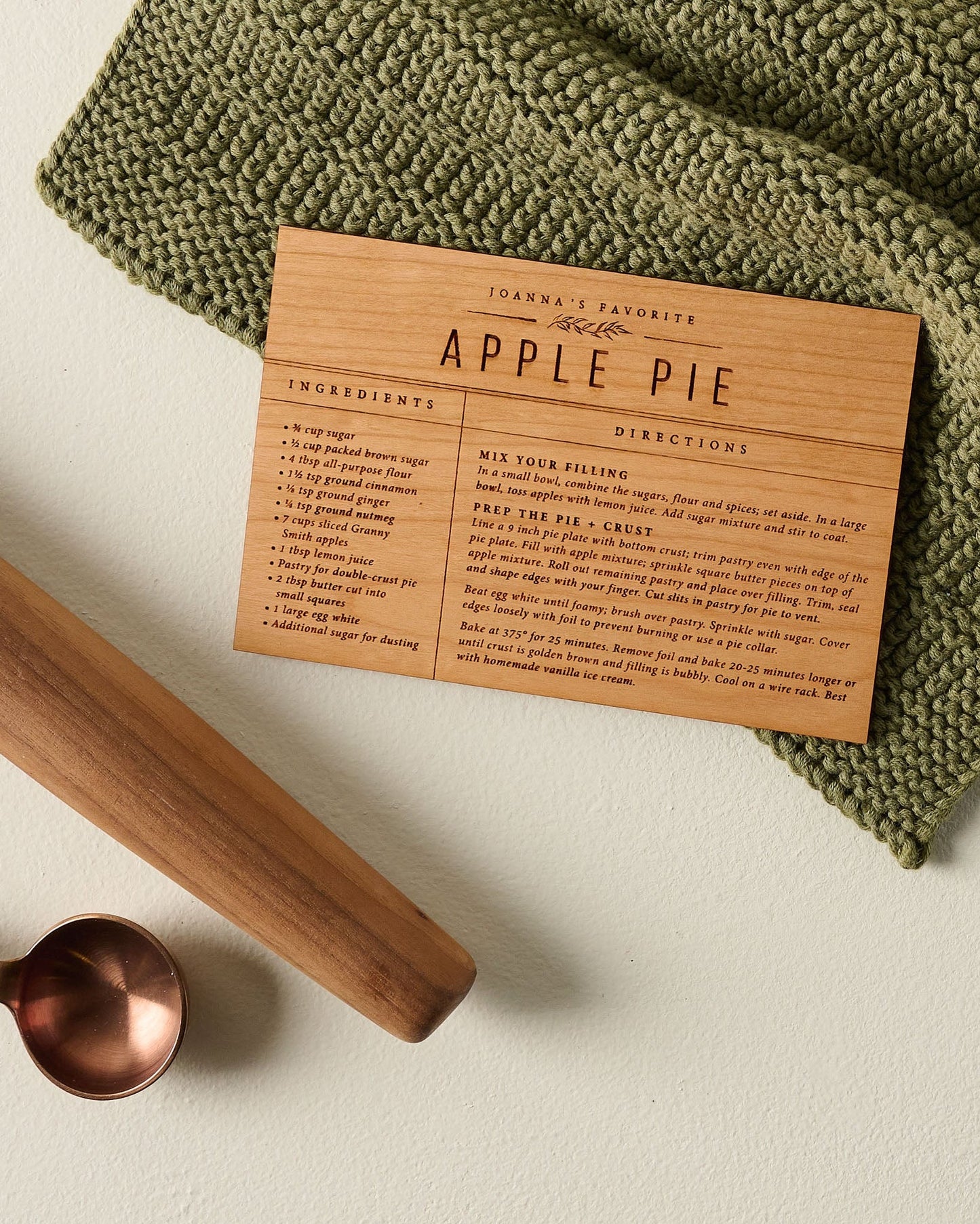 Wooden Recipe Card