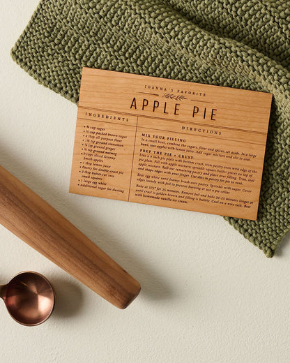 Wooden Recipe Card