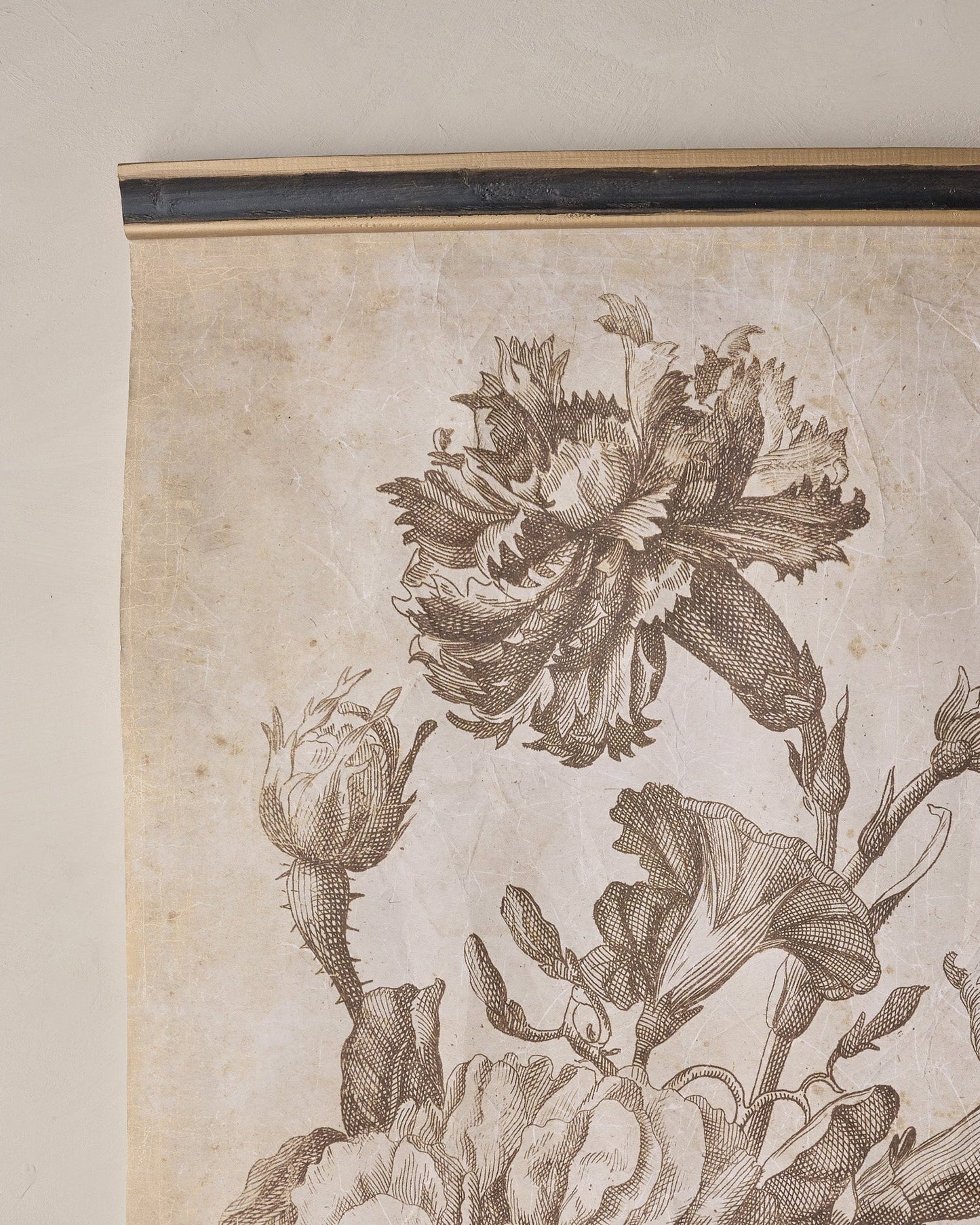 Set of II Vintage Floral Sketch Tapestry